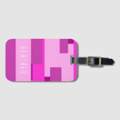 Rosa Monogramm Gepäckanhänger (Vorderseite (Horizontal))