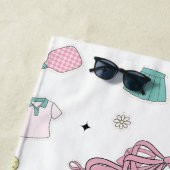 Rosa Monogramm-Geschenk für Pickleball Damen Strandtuch (Beispiel)