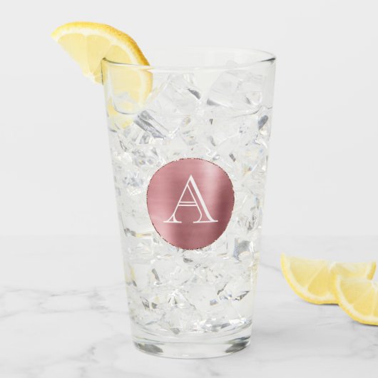 Rosa Monogramm Glas (Vorderseite Ice)