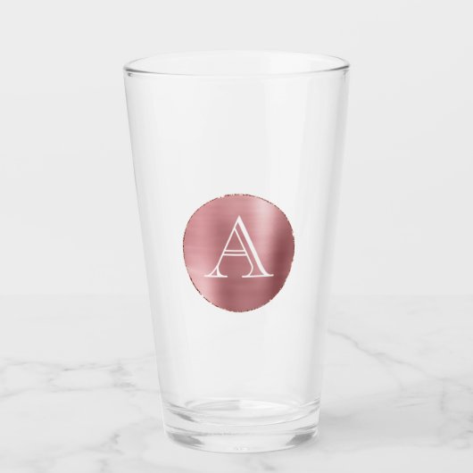 Rosa Monogramm Glas (Vorderseite)