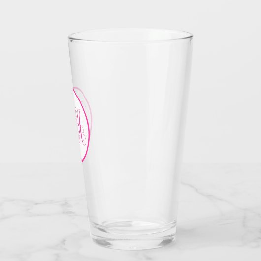 Rosa Monogramm Glas (Links)