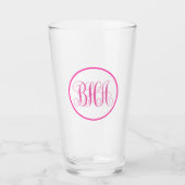 Rosa Monogramm Glas (Vorderseite)