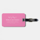 Rosa Monogramm Golf Gepäckanhänger (Rückseite horizontal)