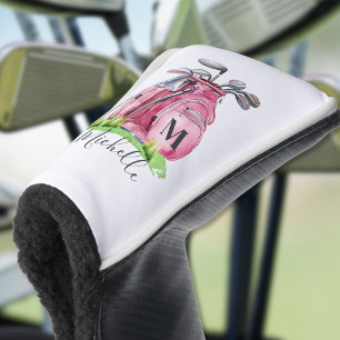 Rosa Monogramm Golf Headcover