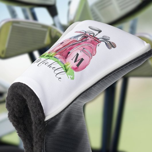 Rosa Monogramm Golf Headcover