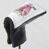 Rosa Monogramm Golf Headcover (3/4 Vorderseite)