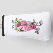 Rosa Monogramm Golf Headcover (Vorderseite)
