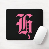 Rosa Monogramm H Mousepad (Mit Mouse)