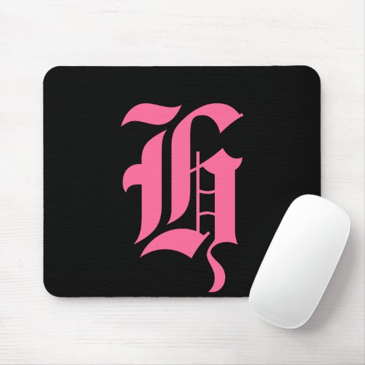 Rosa Monogramm H Mousepad (Mit Mouse)