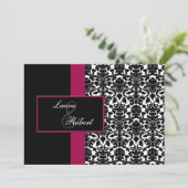 Rosa Monogramm Hochzeit Dankeschön Karte (Stehend Vorderseite)