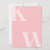 Rosa Monogramm-Hochzeit Einladung (Rückseite)