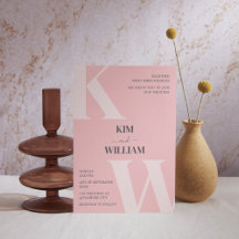 Rosa Monogramm-Hochzeit