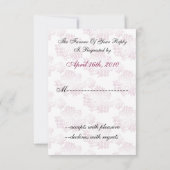 Rosa Monogramm Hochzeit RSVP Standard 3,5 x 5 (Rückseite)