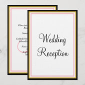 Rosa Monogramm Hochzeitsempfang Einladung (Vorne/Hinten)