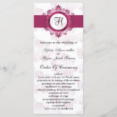 Rosa Monogramm Hochzeitsprogramm Programm (Vorderseite)