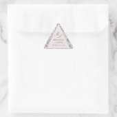 Rosa-Monogramm-Hochzeitsticker Dreieckiger Aufkleber (Tasche)