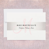 Rosa Monogramm-IMITATE Silberstreifen-Geschenkguts