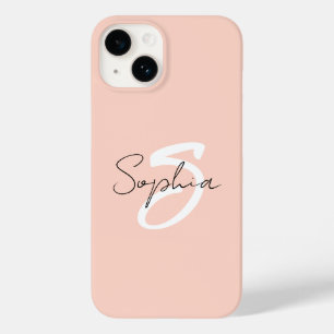 Rosa Monogramm-Individuelle Name Case-Mate iPhone 14 Hülle
