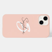 Rosa Monogramm-Individuelle Name Case-Mate iPhone Hülle (Rückseite (Horizontal))