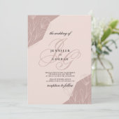 Rosa-Monogramm-Initialen Einladung (Stehend Vorderseite)