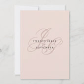 Rosa-Monogramm-Initialen Einladung (Rückseite)