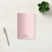 Rosa-Monogramm-Initialen, elegant Post-it Klebezettel (Büro)