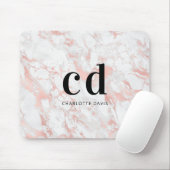 Rosa-Monogramm-Initialen Mousepad (Mit Mouse)