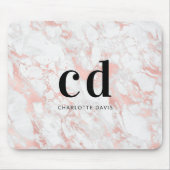 Rosa-Monogramm-Initialen Mousepad (Vorne)