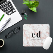 Rosa-Monogramm-Initialen Mousepad