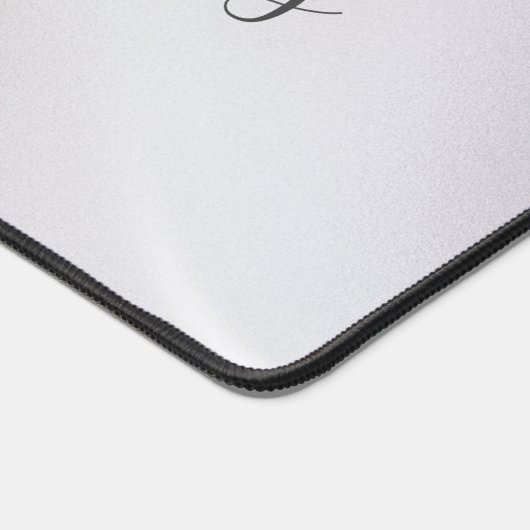 Rosa Monogramm Iridescent Pearlescent Desk Mat Schreibtischunterlage (Ecke)