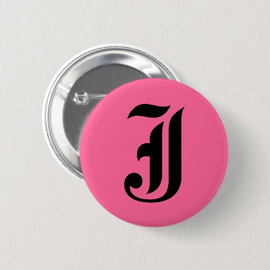 Rosa Monogramm J Button (Vorne & Hinten)