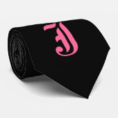 Rosa Monogramm J Krawatte (Gerollt)