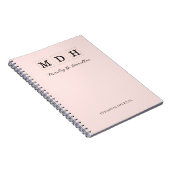 Rosa Monogramm Journal Notizbuch Notizblock (Rechte Seite)