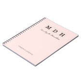 Rosa Monogramm Journal Notizbuch Notizblock (Linke Seite)