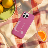 Rosa Monogramm Letter Einfache Farbe Minimalistisc Case-Mate iPhone Hülle