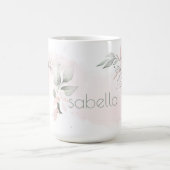 Rosa-Monogramm-Letter I (zartes Rosatinrot) Kaffeetasse (Mittel)