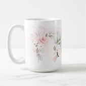Rosa-Monogramm-Letter I (zartes Rosatinrot) Kaffeetasse (Links)
