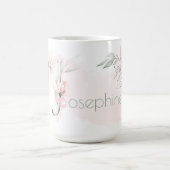 Rosa-Monogramm-Letter J Kaffeetasse (Mittel)