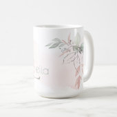 Rosa-Monogramm-Letter L Kaffeetasse (VorderseiteRechts)