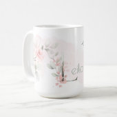 Rosa-Monogramm-Letter L Kaffeetasse (Vorderseite Links)