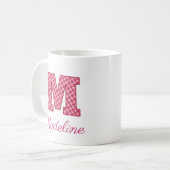 Rosa Monogramm Letter M Klassische Tasse, 11 oz Kaffeetasse (Vorderseite Links)