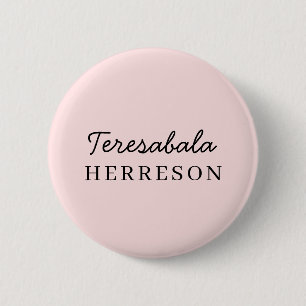 Rosa Monogramm Minimalistisch Chic Weiblich  Button