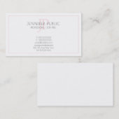 Rosa Monogramm Minimalistisch Elegant Schlicht Tre Visitenkarte (Vorne/Hinten)