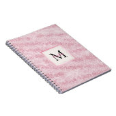 Rosa Monogramm mit Glitter und Röte Notizblock (Rechte Seite)