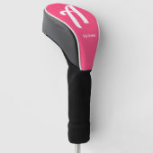 Rosa Monogramm mit Namen Golf-Schlagkopfabdeckung Golf Headcover (angewinkelt)