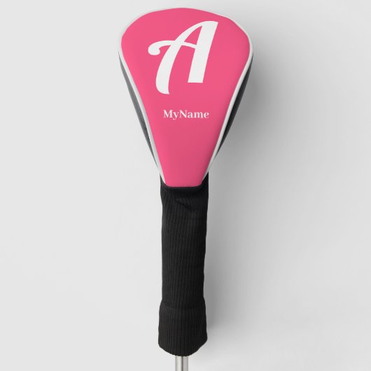 Rosa Monogramm mit Namen Golf-Schlagkopfabdeckung Golf Headcover (Vorderseite)