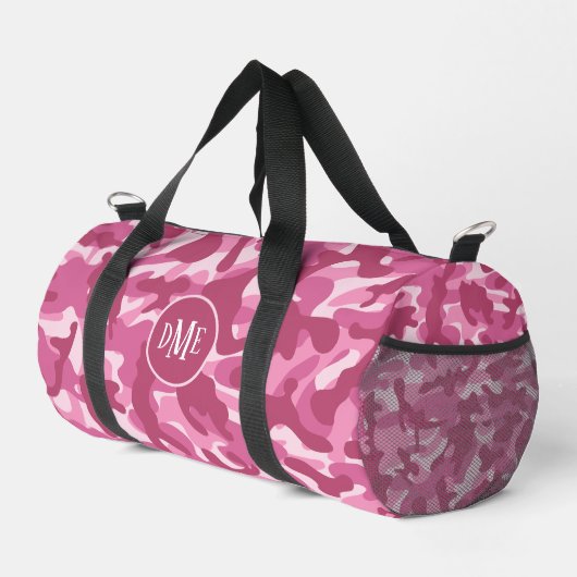 Rosa Monogramm mit zwei Tonen Camouflagen Duffle Bag (Rechte Ecke)