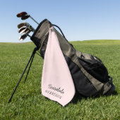 Rosa Monogramm | Modern minimalist feminin Golfhandtuch (Gras)