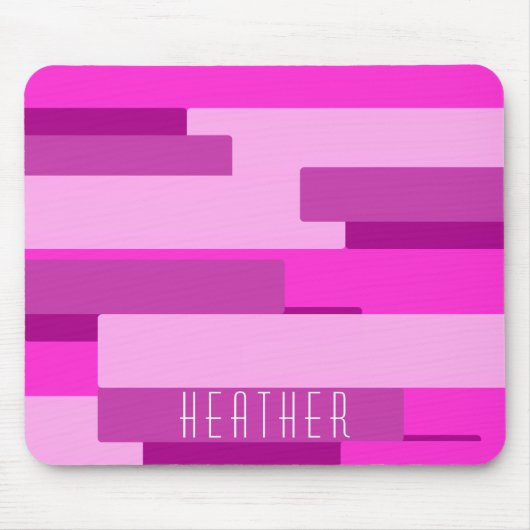 Rosa Monogramm Mousepad (Vorne)