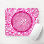 Rosa Monogramm Mousepads (Mit Mouse)